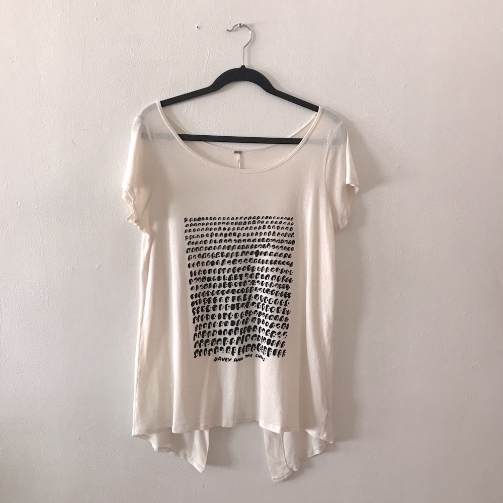 Free People Davey & The Chains Oversized Tee Sz S - Picture 1 of 6